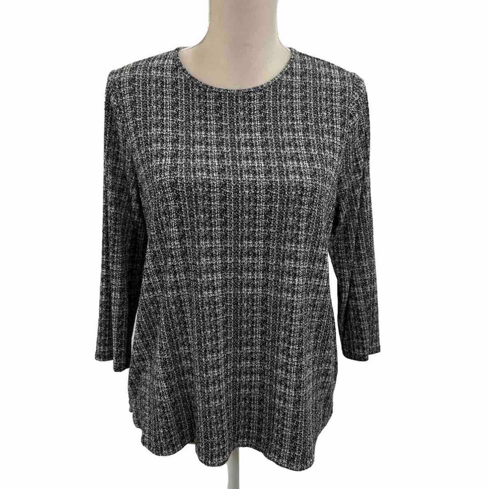 J.Jill Whatever Collection Black Beige Relaxed Top Size Medium